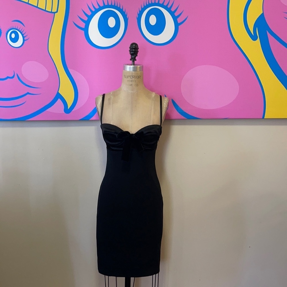 Moschino Cheap Chic Black Satin Bustier Dress